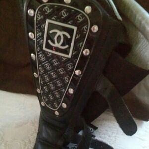 CHANEL BIKER BOOTS! Rare!